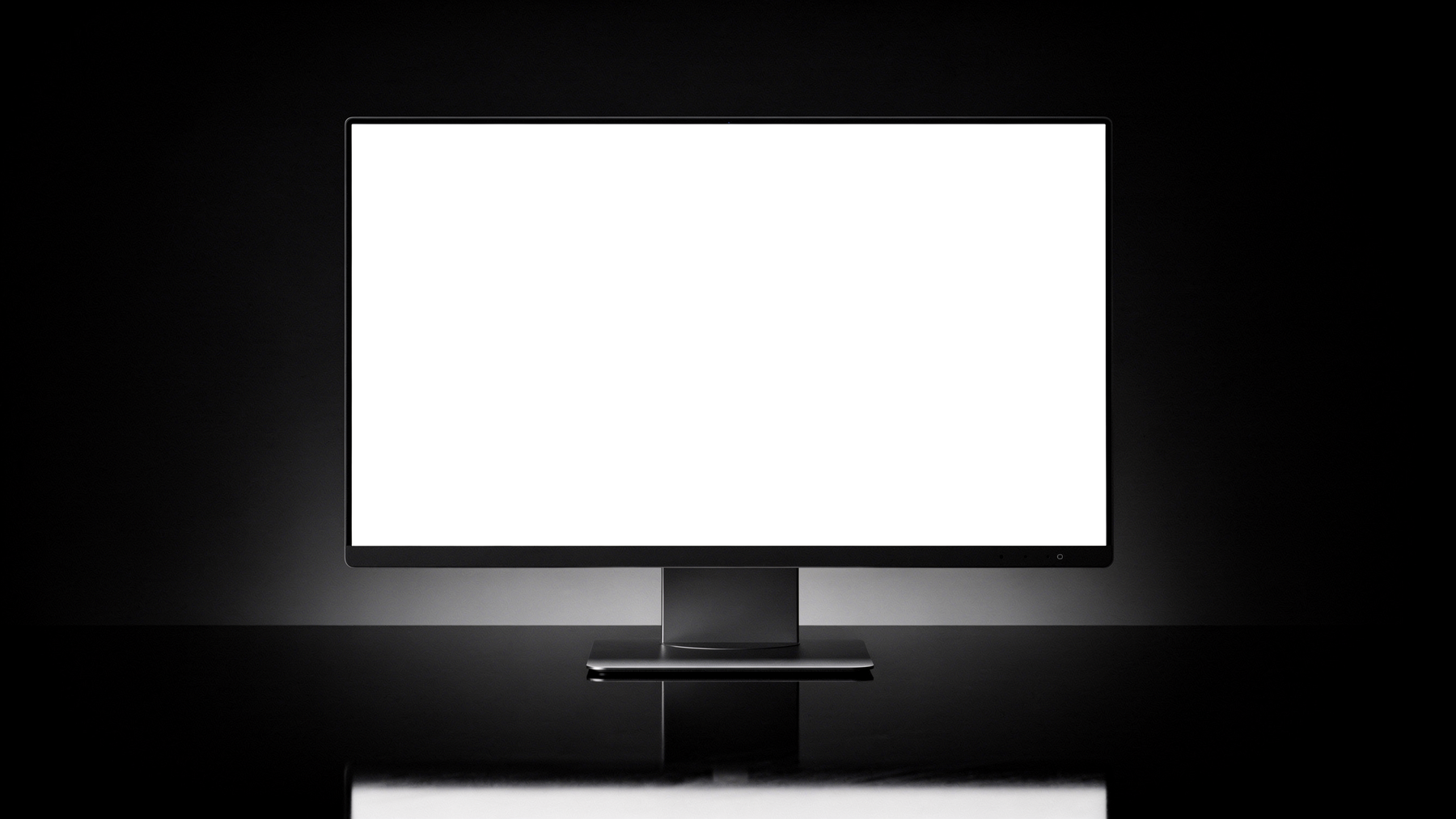 Desktop, Generic Reflection Glossy Black | Device Mockup PNG | bulkmockup | Commercial Licence Included | MockupBulk