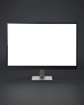 Desktop Mockup | Generic Standalone Black Bg | Transparent Screen PNG Download | Commercial Licence | bulkmockup