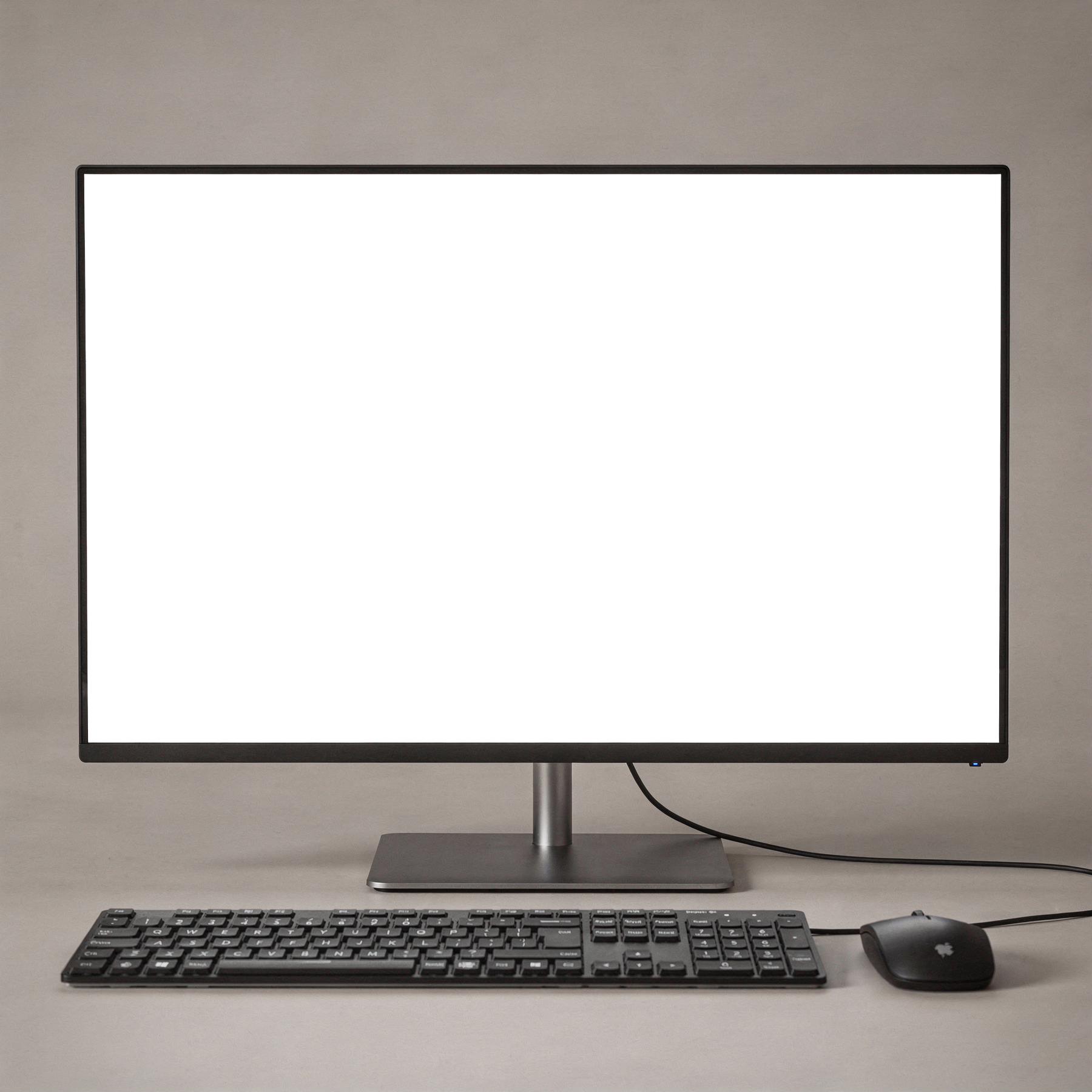Generic With Keyboard Grey Bg Desktop Mockup | PNG Screen Template | bulkmockup Instant Download | Commercial Licence | MockupBulk