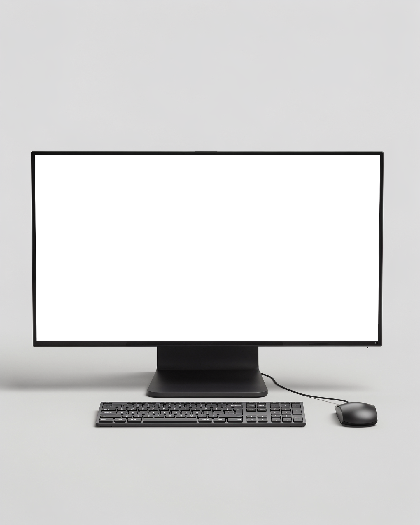 Desktop Mockup | Generic With Keyboard Grey Bg | bulkmockup PNG Template | Transparent Display | Commercial Use | MockupBulk