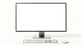 Generic With Keyboard White Bg Desktop Mockup | Instant PNG Download | Transparent Screen | Commercial Use | MockupBulk