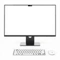 Desktop Mockup | Generic With Keyboard White Bg | Device Mockup PNG | bulkmockup | Commercial Licence Included | MockupBulk
