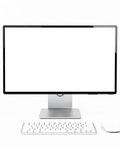 Generic With Keyboard White Bg Desktop Mockup | Device Screen PNG | bulkmockup Template | For Portfolio & Showcase | MockupBulk