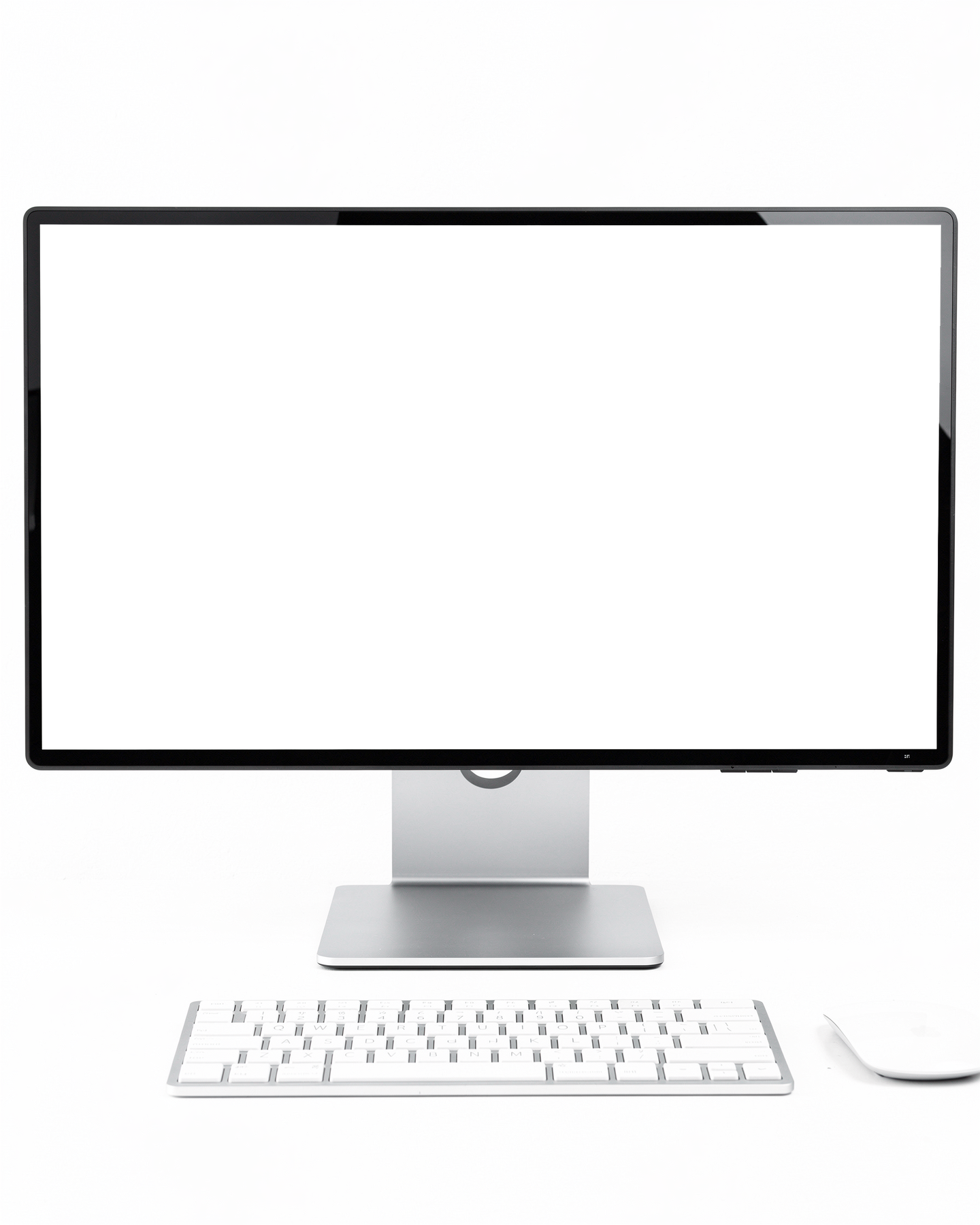 Generic With Keyboard White Bg Desktop Mockup | Device Screen PNG | bulkmockup Template | For Portfolio & Showcase | MockupBulk