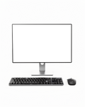 Desktop Mockup — Isolated With Kb Setup — High-Resolution Transparent PNG | bulkmockup | Commercial Use | MockupBulk