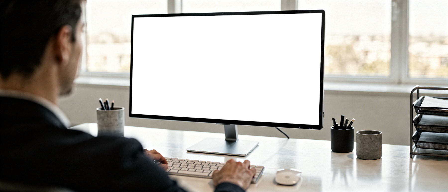 No P Banner Setup Wide Desktop Mockup | Device Mockup PNG | bulkmockup | Commercial Licence Included | MockupBulk
