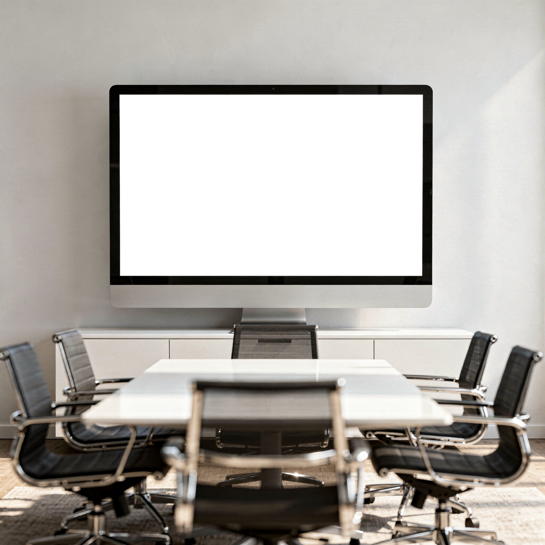 Desktop Mockup | No P Conference Room Meeting | High-Res PNG Mockup | bulkmockup | Commercial Licence | MockupBulk