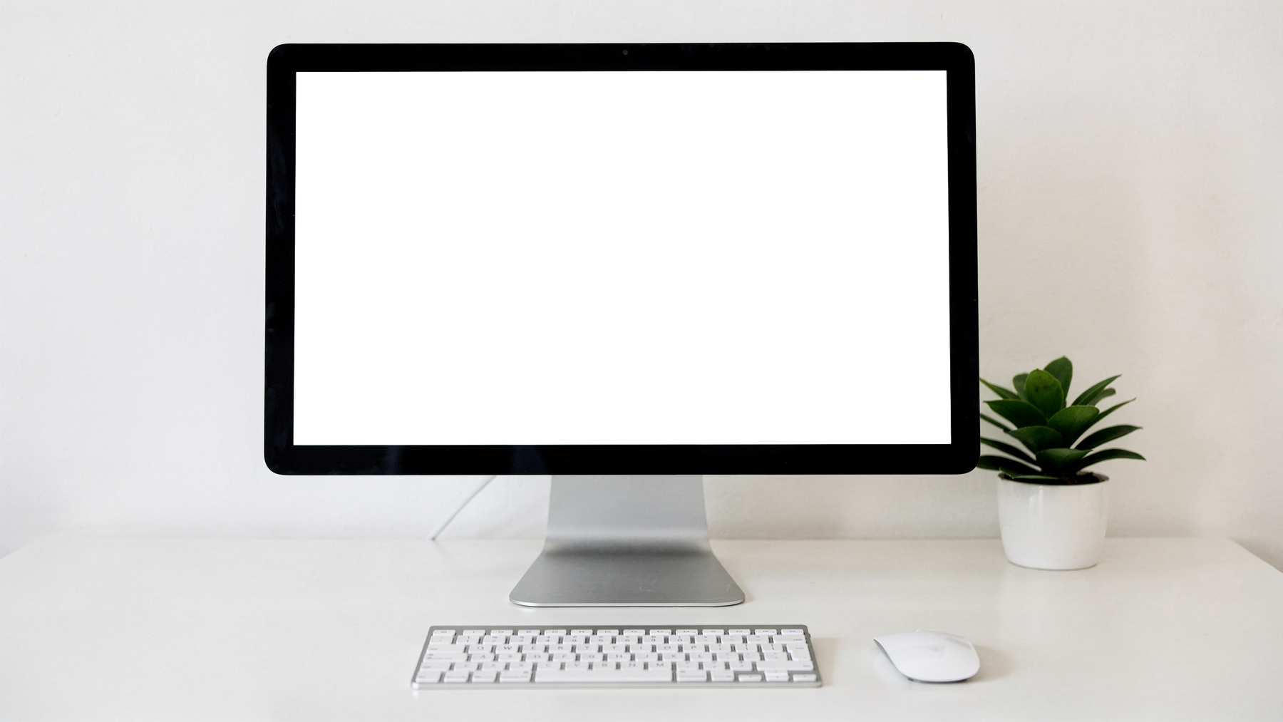 Desktop Mockup — No P Desk Clean Plant — Instant PNG Download | Transparent Screen | Commercial Use | MockupBulk