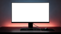 Desktop Mockup | No P Desk Dark Rgb | Transparent Screen PNG Download | Commercial Licence | bulkmockup