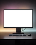 No P Desk Dark Rgb Desktop Mockup | Device Mockup PNG | bulkmockup | Commercial Licence Included | MockupBulk