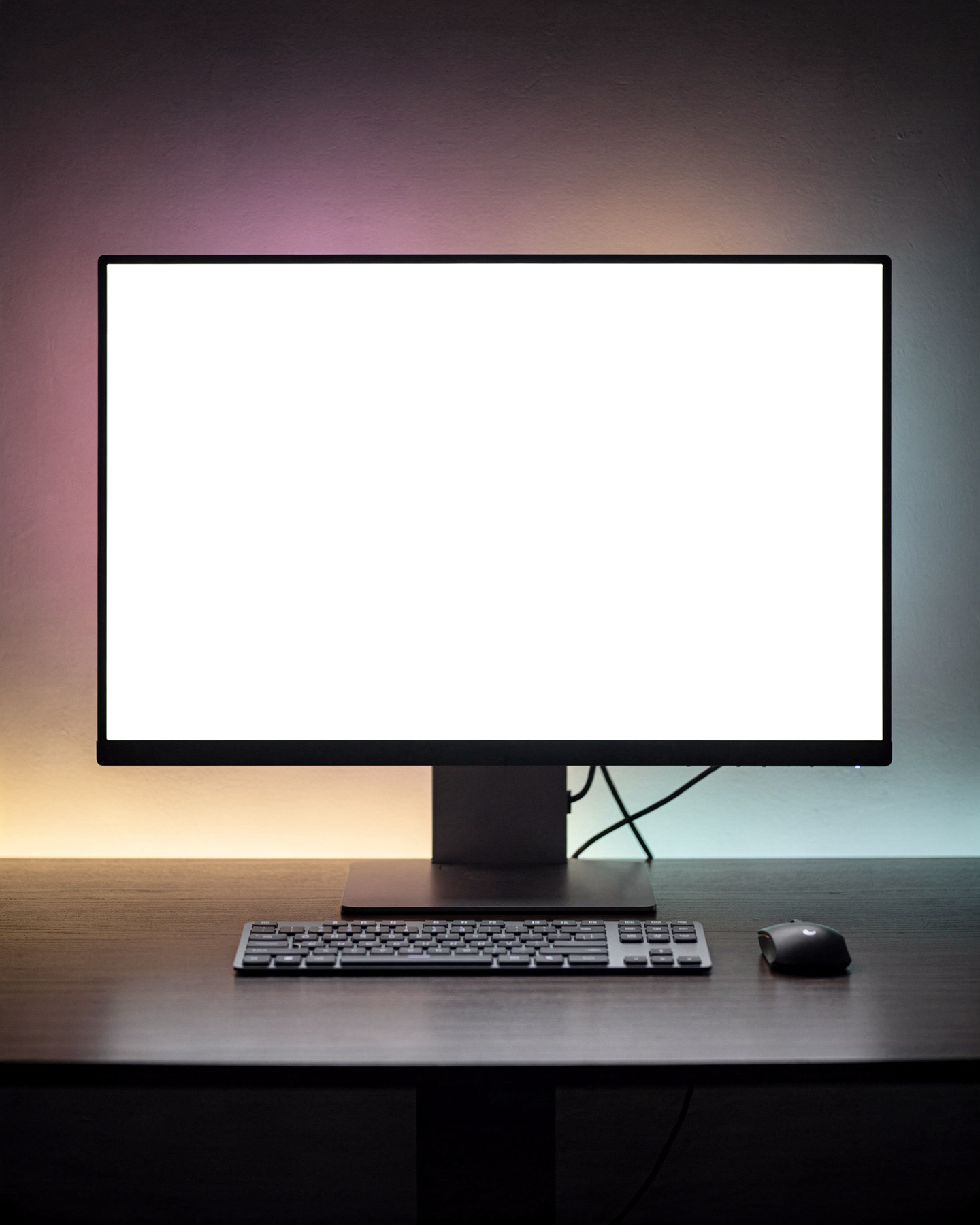 No P Desk Dark Rgb Desktop Mockup | Device Mockup PNG | bulkmockup | Commercial Licence Included | MockupBulk