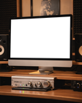 No P Recording Studio Desktop Mockup | Device Mockup PNG | bulkmockup | Commercial Licence Included | MockupBulk