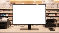 Desktop Mockup — No P Retail Counter — Device Screen PNG | bulkmockup Template | For Portfolio & Showcase | MockupBulk