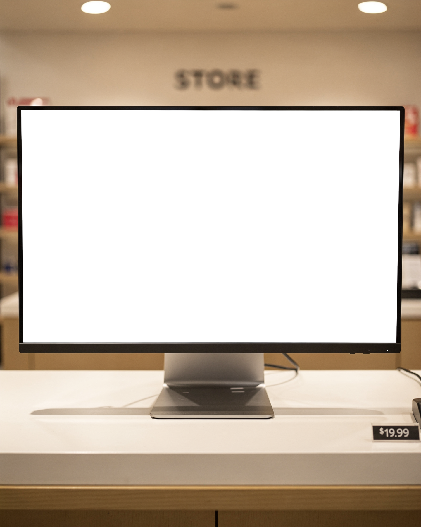 Desktop Mockup | No P Retail Counter | Device Mockup PNG | bulkmockup | Commercial Licence Included | MockupBulk