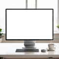 No P Standing Desk Modern Desktop Mockup | bulkmockup PNG Template | Transparent Display | Commercial Use | MockupBulk