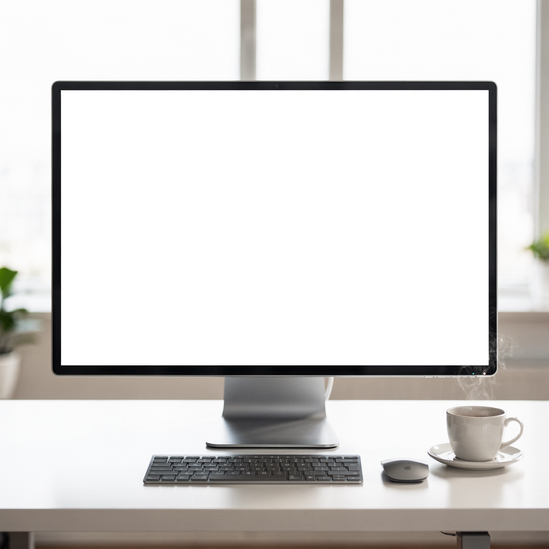No P Standing Desk Modern Desktop Mockup | bulkmockup PNG Template | Transparent Display | Commercial Use | MockupBulk