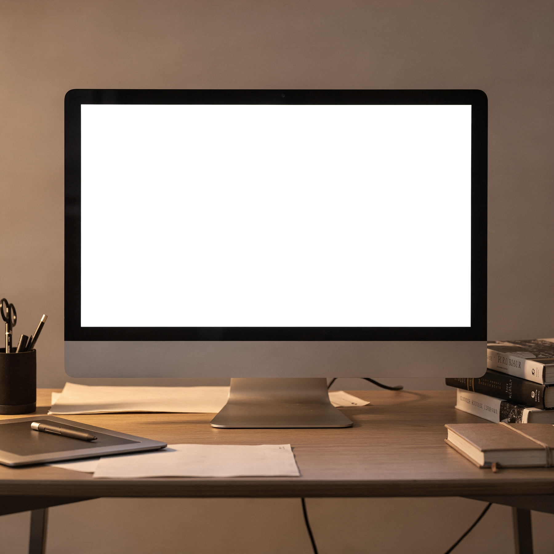 No P Studio Creative Desktop Mockup | PNG Mockup Template | bulkmockup | For App & Web Designers | MockupBulk