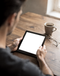 No P Table Coffee E-Reader Mockup | Device Mockup PNG | bulkmockup | Commercial Licence Included | MockupBulk
