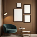 Art Deco Frame Display Mockup — Plain Square Frame Mixed Aspect — Perspective View — #04161 | MockupBulk