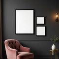 Art Deco Premium Interior Mockup — Plain Square Frame Mixed Aspect — Perspective View — #04162 | MockupBulk
