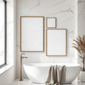 Spa Bathroom Interior Frame Mockup — Plain Square Frame Mixed Aspect — Perspective View — #04204 | MockupBulk