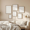White Bedroom High-Res Frame Mockup — Plain Square Frame Mixed Aspect — Perspective View — #04151 | MockupBulk