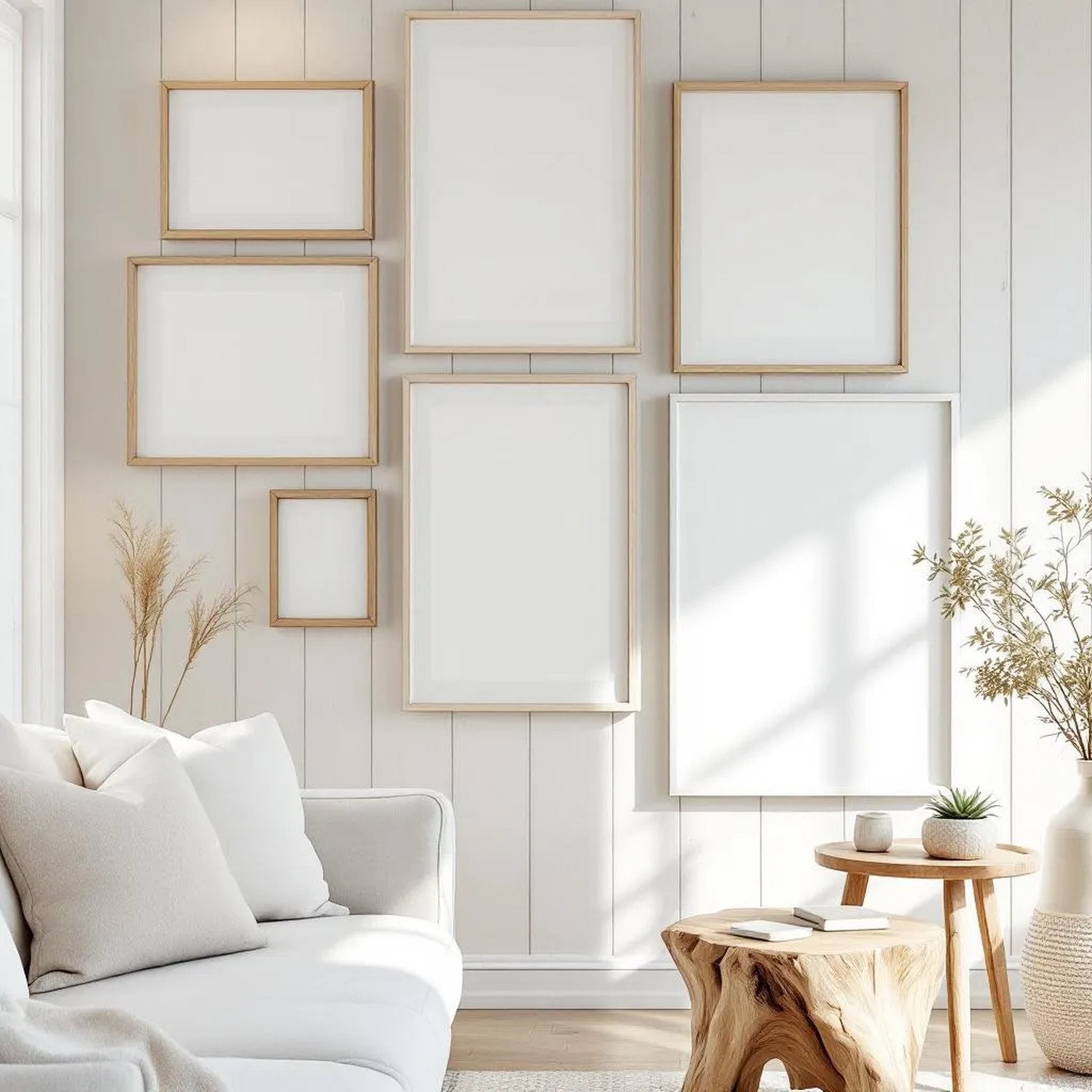 Coastal Lifestyle Frame Mockup — Plain Square Frame Mixed Aspect — Perspective View — #04171 | MockupBulk