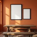 Dining Room Editorial Room Mockup — Plain Square Frame Mixed Aspect — Perspective View — #04194 | MockupBulk