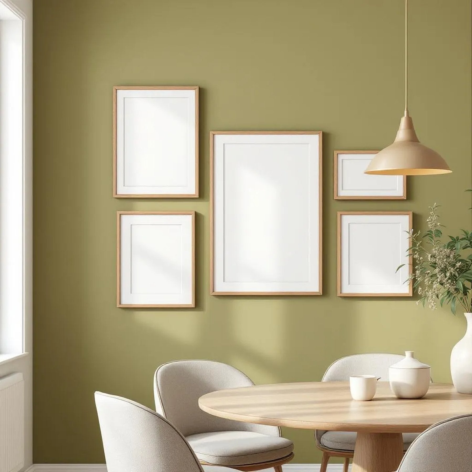 Dining Room Professional Frame Mockup — Plain Square Frame Mixed Aspect — Perspective View — #04196 | MockupBulk
