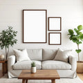 Farmhouse Room Scene Mockup — Plain Square Frame Mixed Aspect — Perspective View — #04237 | MockupBulk