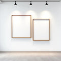 White Gallery Wall Lifestyle Frame Mockup — Plain Square Frame Mixed Aspect — Perspective View — #04164 | MockupBulk