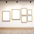 White Gallery Wall Lifestyle Frame Mockup — Plain Square Frame Mixed Aspect — Perspective View — #04166 | MockupBulk