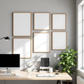 Home Office Lifestyle Frame Mockup — Plain Square Frame Mixed Aspect — Perspective View — #04188 | MockupBulk