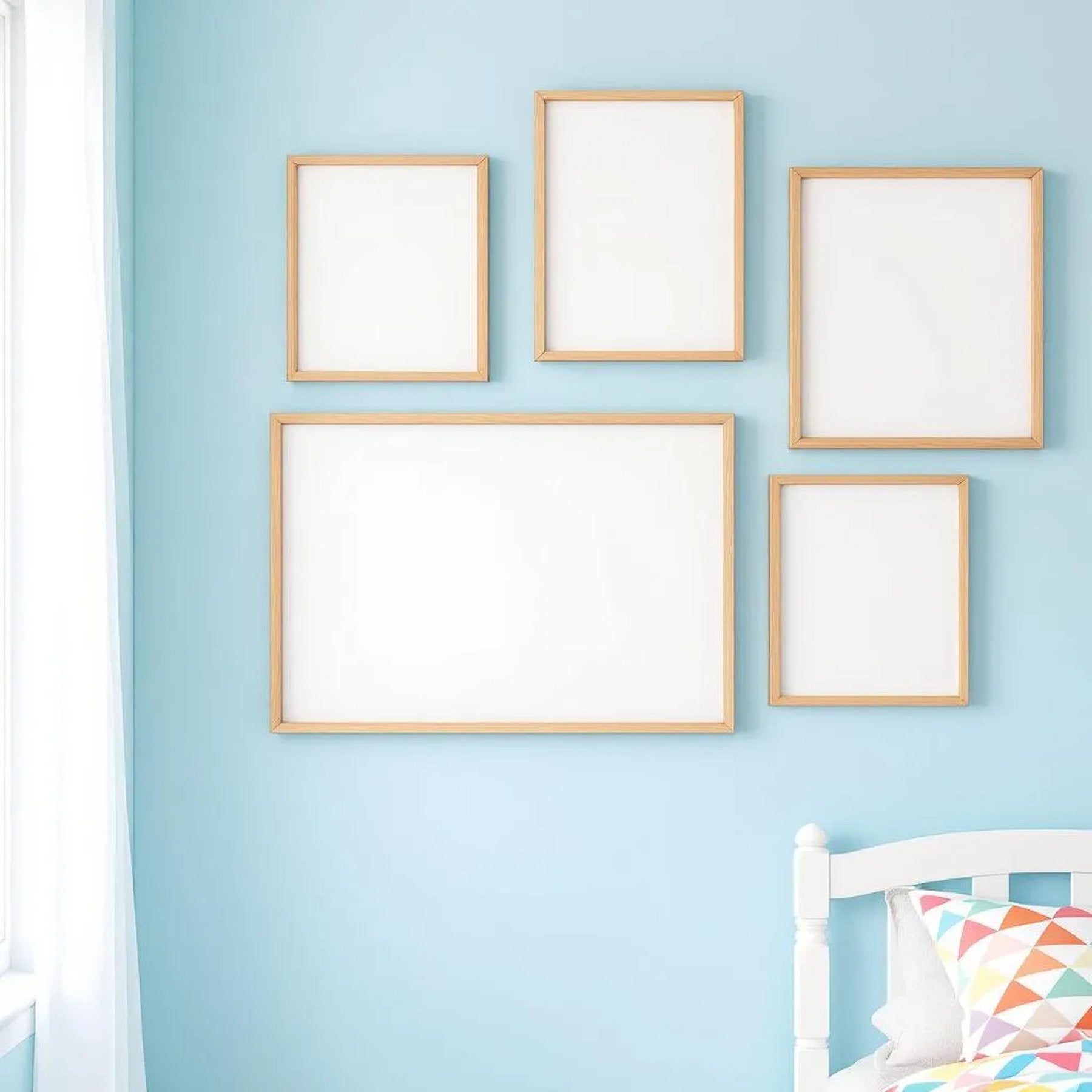 Kids Room Wall Art Mockup — Plain Square Frame Mixed Aspect — Perspective View — #04180 | MockupBulk