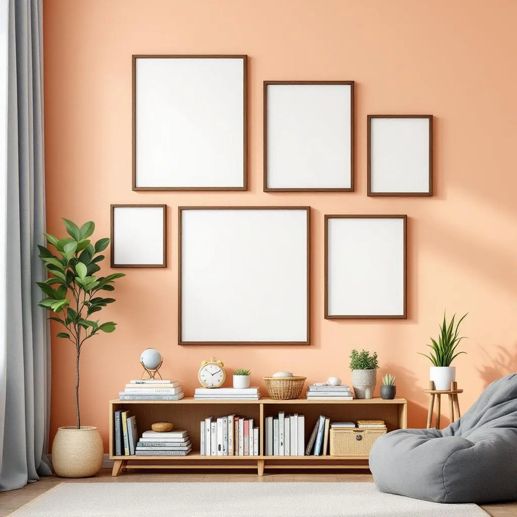 Kids Room Frame Display Mockup — Plain Square Frame Mixed Aspect — Perspective View — #04181 | MockupBulk