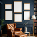 Library & Study High-Res Frame Mockup — Plain Square Frame Mixed Aspect — Perspective View — #04216 | MockupBulk