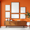 Mid-Century Modern Professional Frame Mockup — Plain Square Frame Mixed Aspect — Perspective View — #04233 | MockupBulk