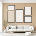Minimalist White Professional Frame Mockup — Plain Square Frame Mixed Aspect — Perspective View — #04138 | MockupBulk