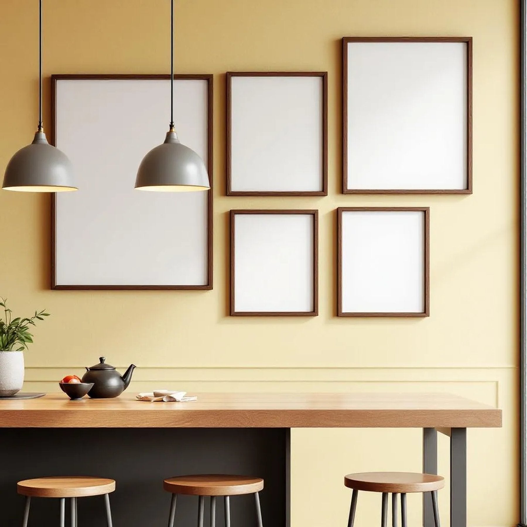 Modern Kitchen Professional Frame Mockup — Plain Square Frame Mixed Aspect — Perspective View — #04221 | MockupBulk