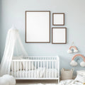 Nursery Premium Interior Mockup — Plain Square Frame Mixed Aspect — Perspective View — #04177 | MockupBulk