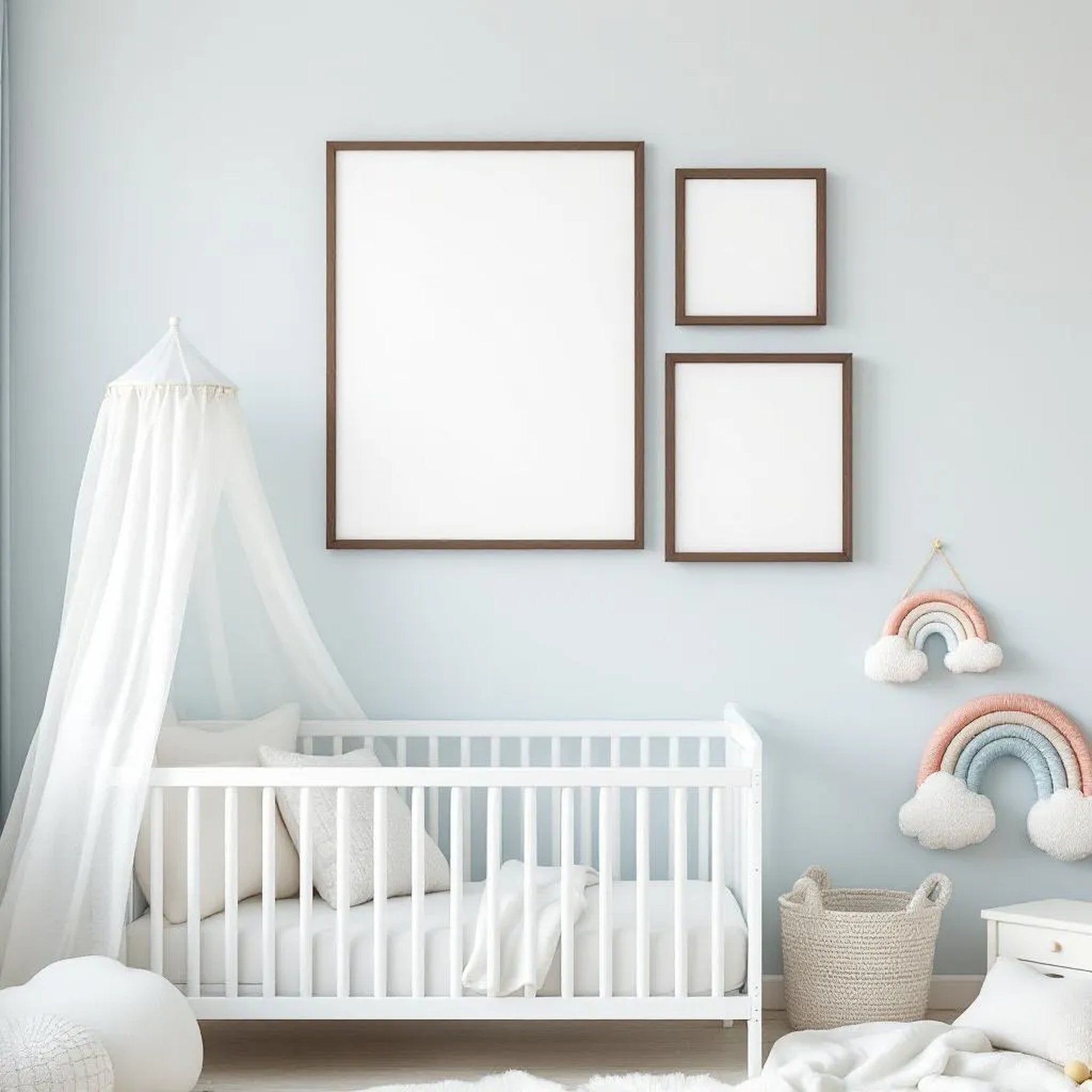 Nursery Premium Interior Mockup — Plain Square Frame Mixed Aspect — Perspective View — #04177 | MockupBulk