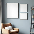 Reading Nook Frame Display Mockup — Plain Square Frame Mixed Aspect — Perspective View — #04199 | MockupBulk
