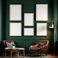 Reading Nook Interior Frame Mockup — Plain Square Frame Mixed Aspect — Perspective View — #04203 | MockupBulk