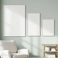 Scandinavian Frame Display Mockup — Plain Square Frame Mixed Aspect — Perspective View — #04139 | MockupBulk