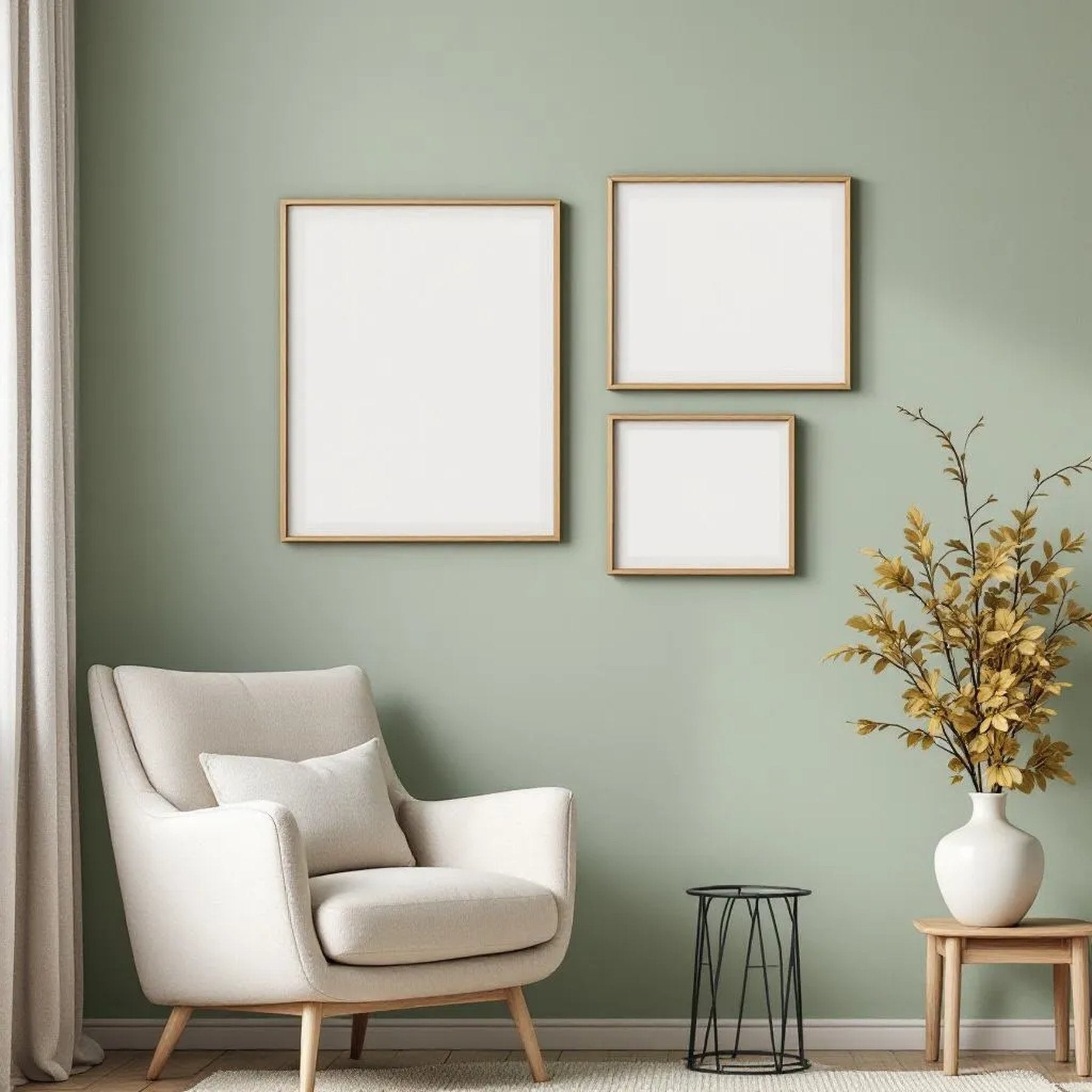 Scandinavian Lifestyle Frame Mockup — Plain Square Frame Mixed Aspect — Perspective View — #04142 | MockupBulk