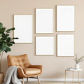 Scandinavian High-Res Frame Mockup — Plain Square Frame Mixed Aspect — Perspective View — #04143 | MockupBulk