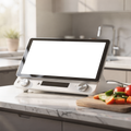 Kitchen Appliance Mockup | Appliance Cooking Machine Marble Island | High-Res PNG with Transparent Screen | Commercial Use | bulkmockup | MockupBulk