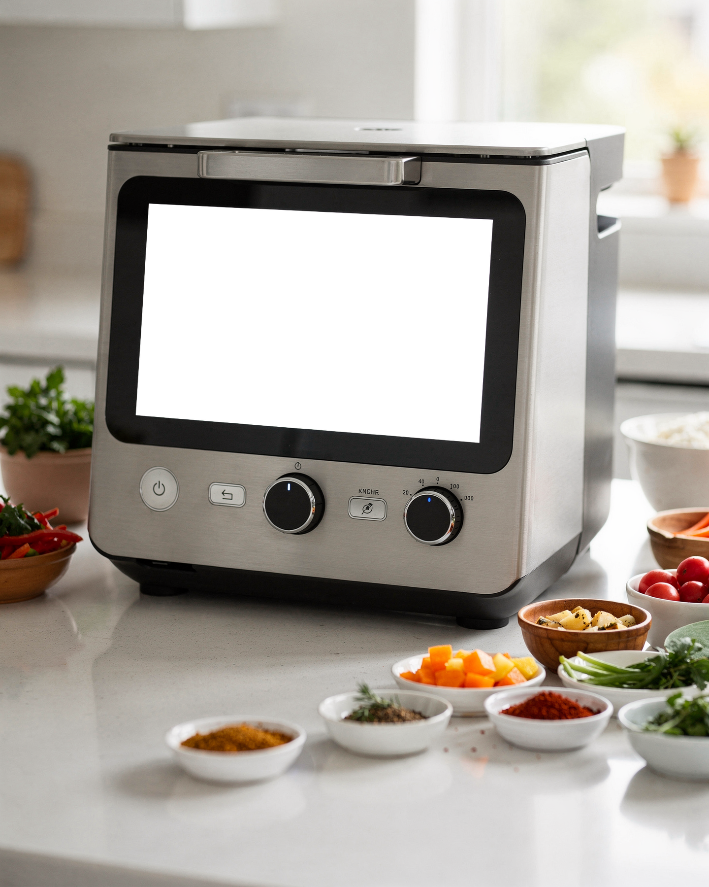 Kitchen Appliance Mockup | Appliance Cooking Machine Overhead Angle | High-Resolution Transparent PNG | bulkmockup | Commercial Use | MockupBulk