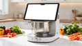 Appliance Cooking Machine White Counter Kitchen Appliance Mockup | Transparent Screen PNG Download | Commercial Licence | bulkmockup