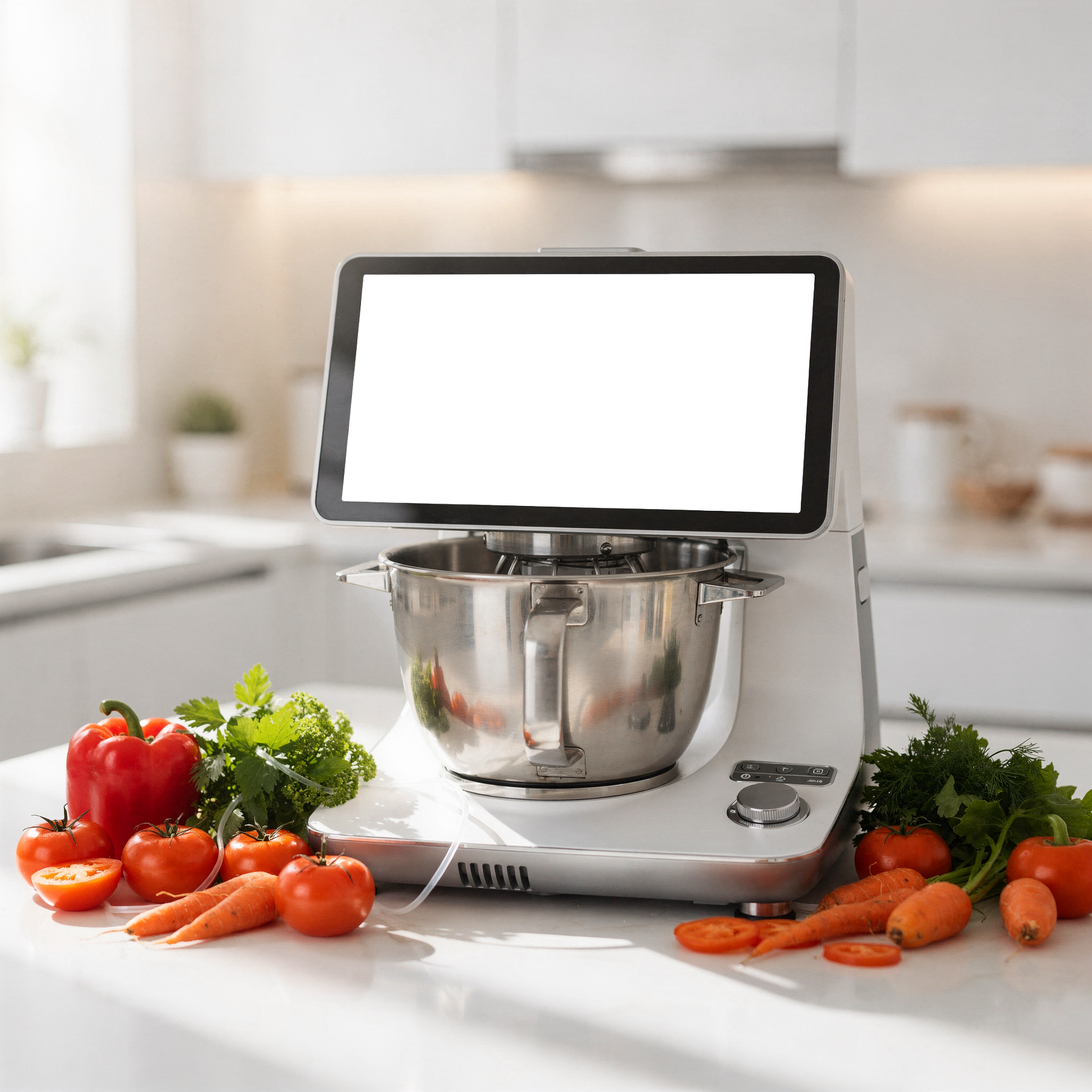 Kitchen Appliance, Appliance Cooking Machine White Counter | High-Resolution Transparent PNG | bulkmockup | Commercial Use | MockupBulk